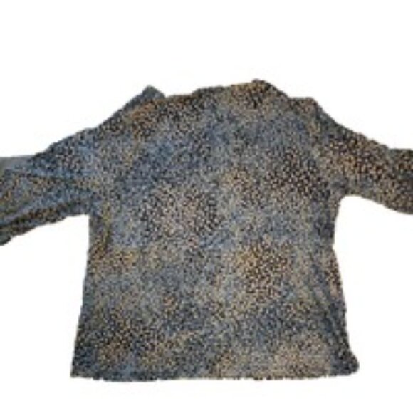 Women's Blouse/Top 1X Briggs New York Geometric Pattern 3/4  Sleeve Blues Navy - Picture 2 of 4